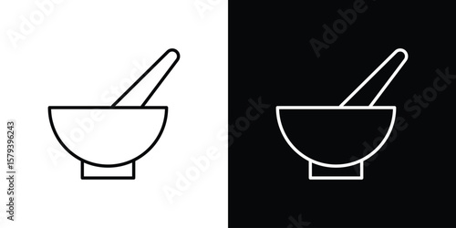 Herbal medicine icon in outline and solid vector sign for web