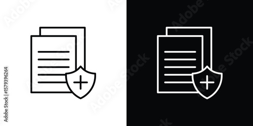 Health insurance icon in outline and solid vector sign for web