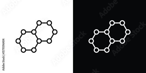 Graphene icon in outline and solid vector sign for web