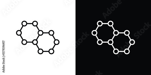 Graphene icon in outline and solid vector sign for web