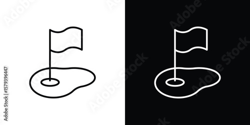 Golf yard icon in outline and solid vector sign for web