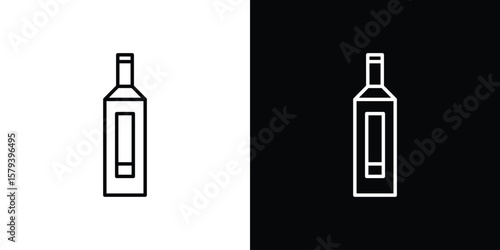 Gin icon in outline and solid vector sign for web