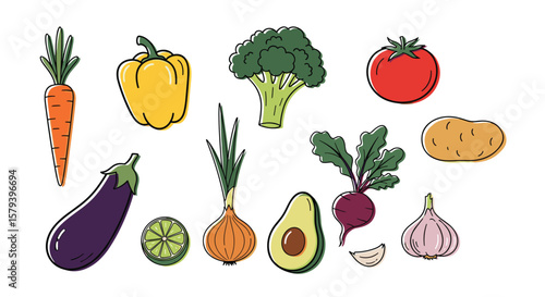 A vibrant assortment of fresh organic garden vegetables and healthy produce displayed artistically