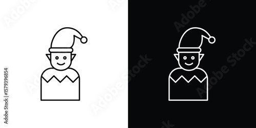 Elf icon in outline and solid vector sign for web