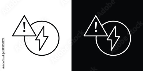 Electric Problem icon in outline and solid vector sign for web
