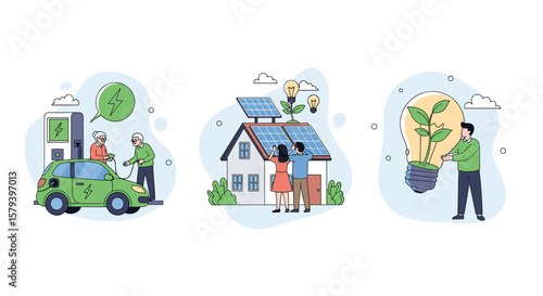 Sustainable energy solutions for a greener future featuring electric vehicles solar powered homes and innovative ideas for eco friendly living and conservation
