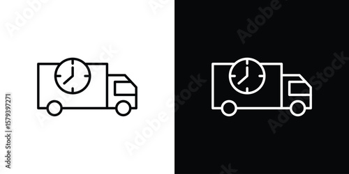 Delivery delay icon in outline and solid vector sign for web