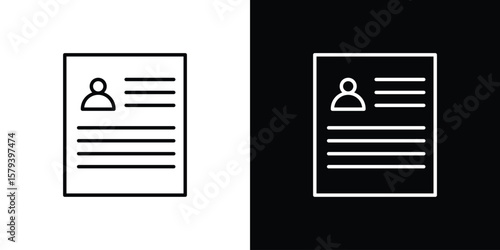 Curriculum icon in outline and solid vector sign for web