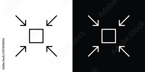 Compact size icon in outline and solid vector sign for web