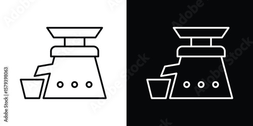 Cold pressed juicer icon in outline and solid vector sign for web