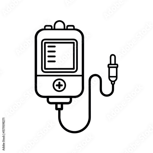 Infusion Pump Editable Vector Icon - Hospital Equipment and Medical Applications