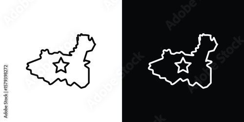 China map icon in outline and solid vector sign for web