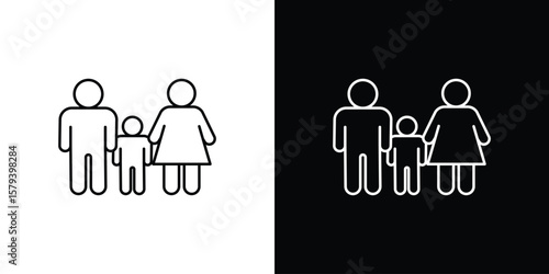 Child custody icon in outline and solid vector sign for web