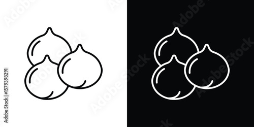 Chickpeas hummus icon in outline and solid vector sign for web