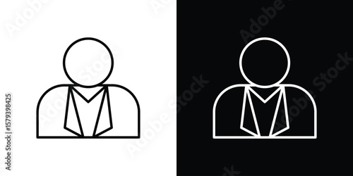 Cashier icon in outline and solid vector sign for web