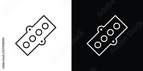 Car gasket icon in outline and solid vector sign for web