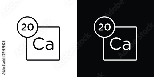 Calcium icon in outline and solid vector sign for web