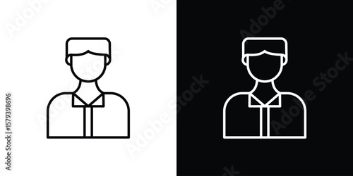 Businessman icon in outline and solid vector sign for web