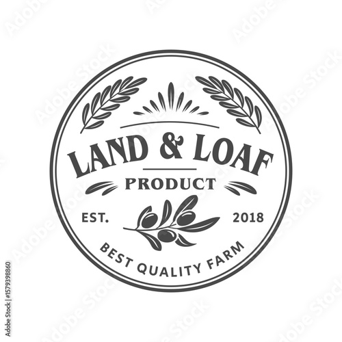 Olive oil design elements. Olive farm logo template isolated on white background. Vector illustration