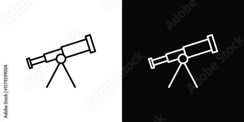 Boat Telescope icon in outline and solid vector sign for web