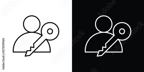Authentication icon in outline and solid vector sign for web