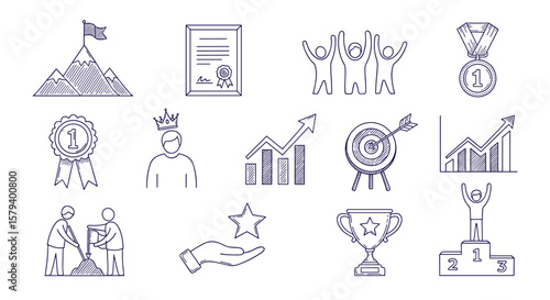 Visualizing achievement success goals and rewards recognizing excellence and celebrating victories