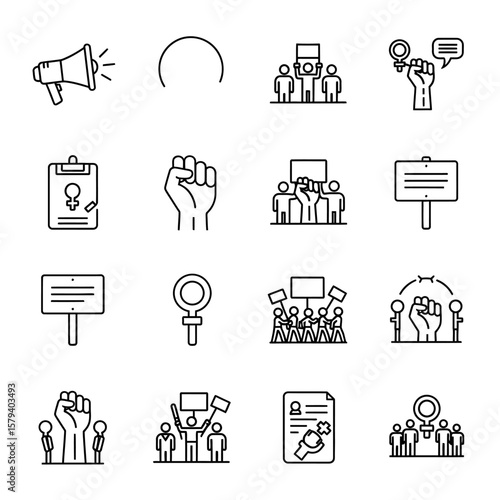 Feminist protest icons depict the fight for womens rights