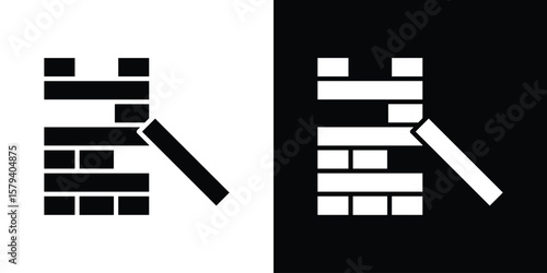 Wooden block icon vector glyph pack. Black silhouette icons.