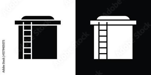 Water tank icon vector glyph pack. Black silhouette icons.