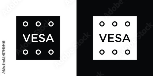Vesa icon vector glyph pack. Black silhouette icons.