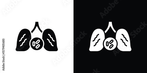 Tuberculosis TB icon vector glyph pack. Black silhouette icons.