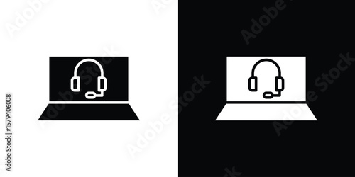 Tech support icon vector glyph pack. Black silhouette icons.