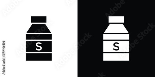 Solvent icon vector glyph pack. Black silhouette icons.