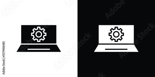 Software Engineering icon vector glyph pack. Black silhouette icons.