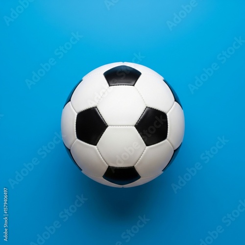 soccer ball on blue background