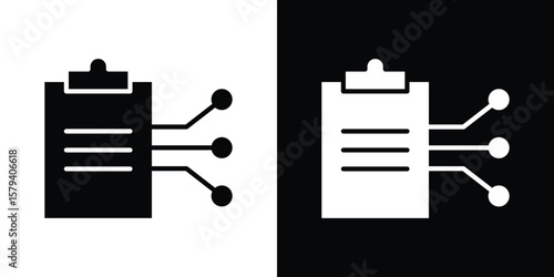 Smart contract icon vector glyph pack. Black silhouette icons.