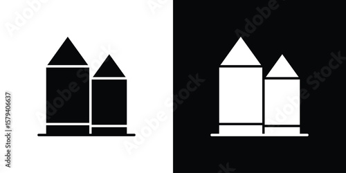 Silo icon vector glyph pack. Black silhouette icons.