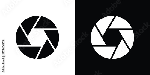 Shutter icon vector glyph pack. Black silhouette icons.