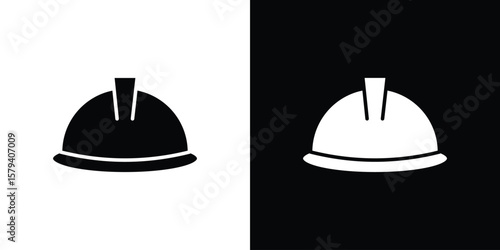Safety helmet icon vector glyph pack. Black silhouette icons.