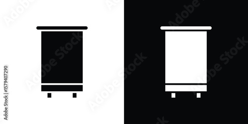 Roll up banners icon vector glyph pack. Black silhouette icons.