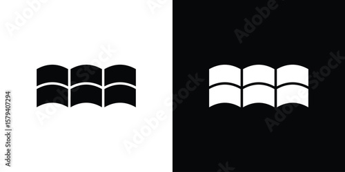 Roof tile icon vector glyph pack. Black silhouette icons.