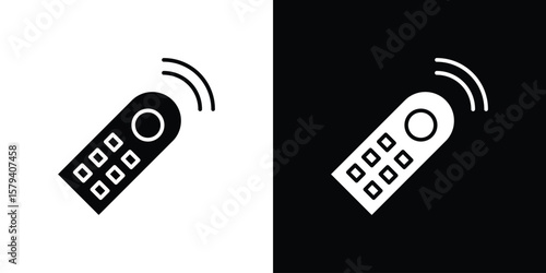 Remote control icon vector glyph pack. Black silhouette icons.
