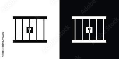 Prison icon vector glyph pack. Black silhouette icons.