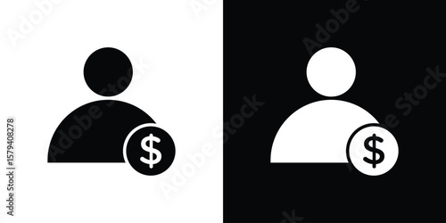 Personal loan icon vector glyph pack. Black silhouette icons.