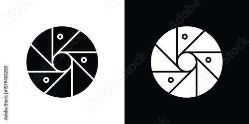 Perpetual motion icon vector glyph pack. Black silhouette icons.