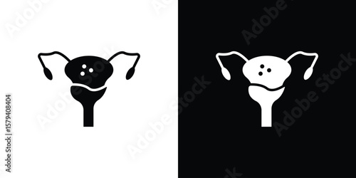 Pelvic inflammatory disease icon vector glyph pack. Black silhouette icons.
