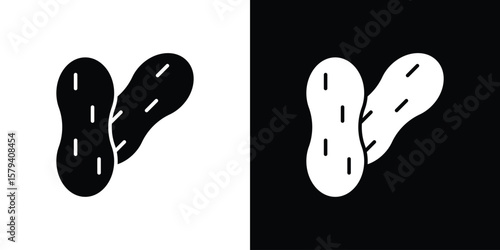 Peanut icon vector glyph pack. Black silhouette icons.