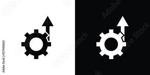 Operational excellence icon vector glyph pack. Black silhouette icons.