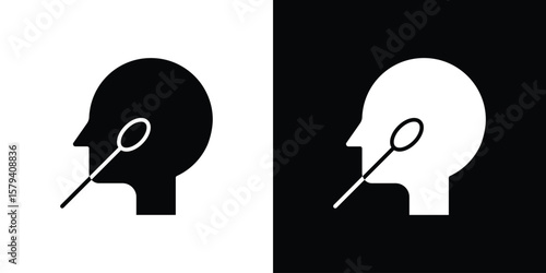 Nasal swab icon vector glyph pack. Black silhouette icons.