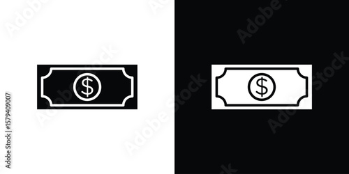 Money icon vector glyph pack. Black silhouette icons.